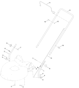 Handle Assembly Diagram and Parts List for 10736 403400000 - 405499999 Lawn Boy Lawn Mower